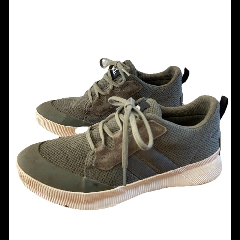 Sorel out & about low top waterproof Green Athletic Sneakers womens 10
